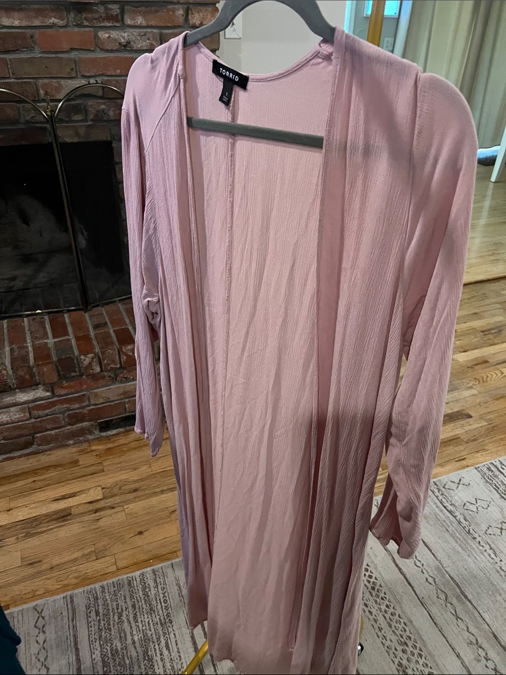 torrid Dusty Pink Open-Front Long Cardigan Robe